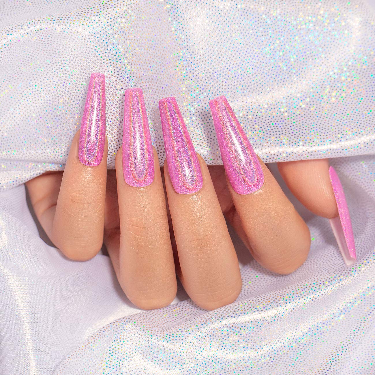 RARJSM Holographic Nail Polish Glitter Gorgeous Glossy 1PCS 7.5ML Mavue Gel Nail Polish Curing Required for Starter Gel Manicure DIY Home RAR70