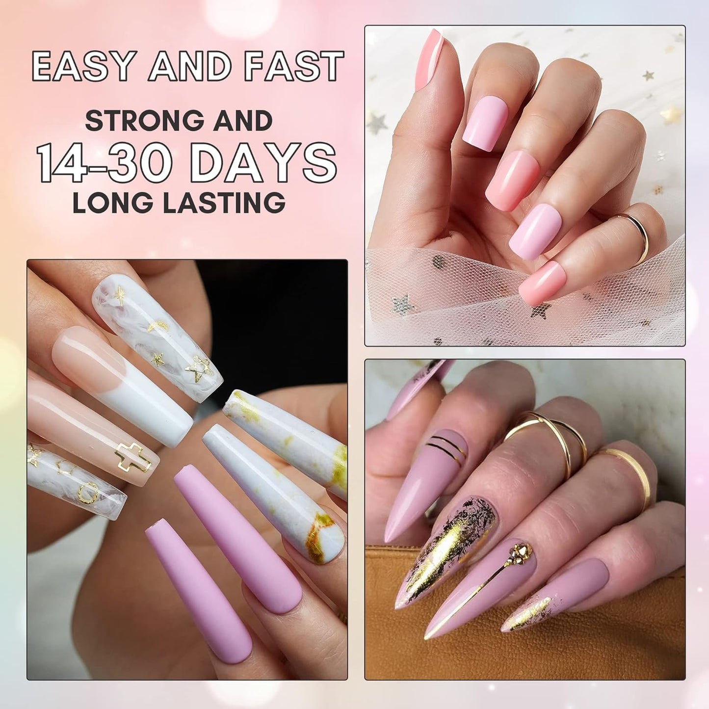 Makartt Super Strong Nail Glue for Acrylic Nails Press On Nails Professional Nail Adhesive Bond Nail Tips Glue for Stick On Nails Long Lasting Nail Glue for Fake Nails Broken Nails Repair 0.07oz 40Pcs