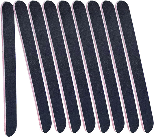 Nail Files Bulk, 9 Pack 7 Inches Disposable Double Sided 100/180 Grit Emery Boards Manicure Pedicure Tools(9)