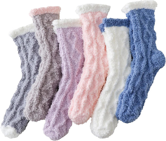 TEHOOK Warm & Cozy Gifts for Women, Stocking Stuufers, Fluffy Fuzzy Plush Sleeping Slipper Socks - Soft Warm Fabric