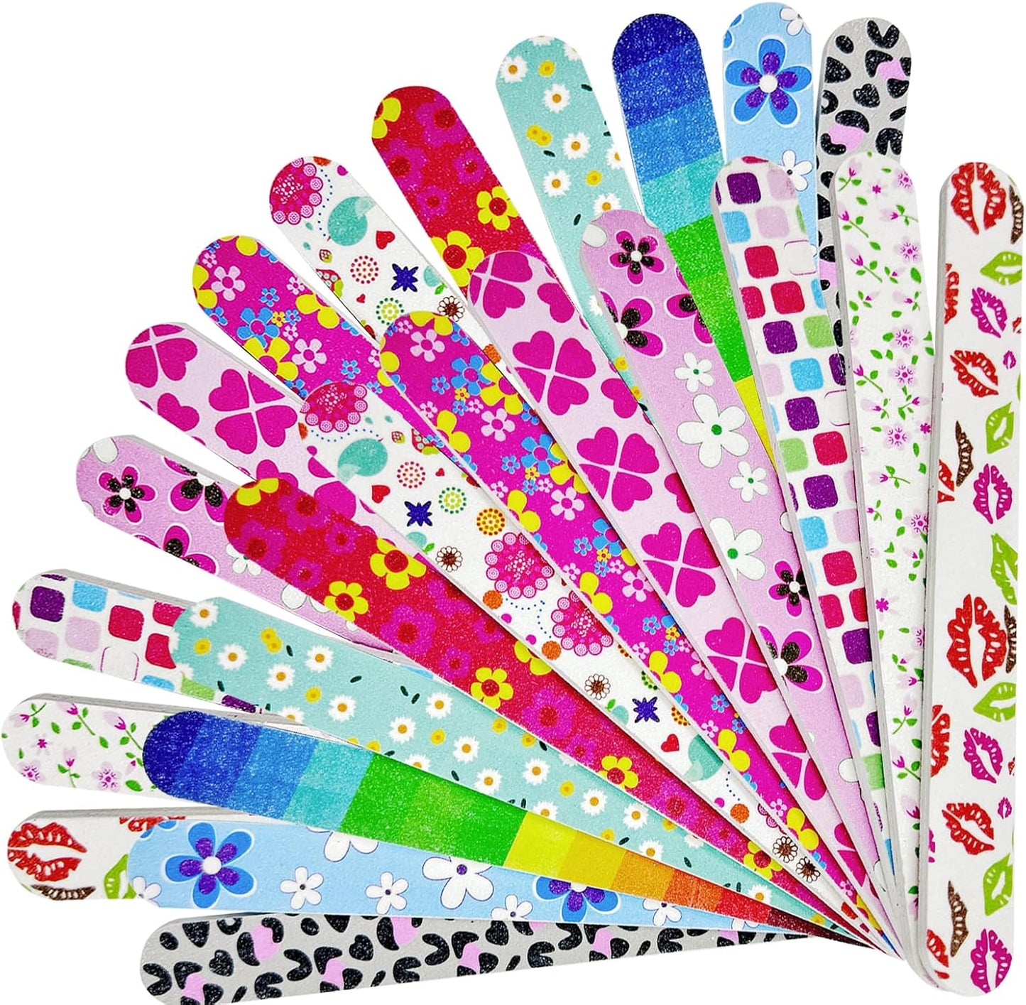 24 Nail Files, Colored Emory Plate Nail Files Double Sided 180 Grains Professional Manicure Emory Plate Buffer Pedicure Tools Nail Shaping Polishing Files (Colored, Count, 24, 100/180 Grit)