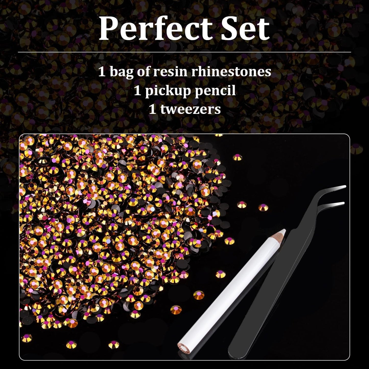 15000pcs 2mm Resin Rhinestones Bulk, Gold Rose AB Flatback Round Jelly Rhinestones Non Hotfix Crystal Gems Large Quantity Wholesale for DIY Crafts Clothes Bottles Face Makeup Manicure