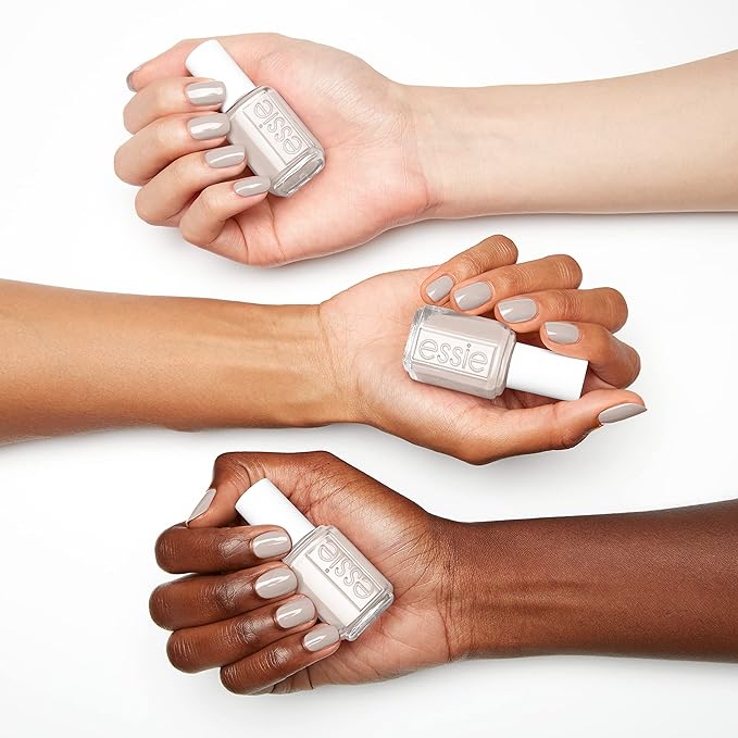 essie Nail Polish, Salon-Quality Cool Light Gray Nail Polish, Vegan, Cut It Out, 0.46 fl oz