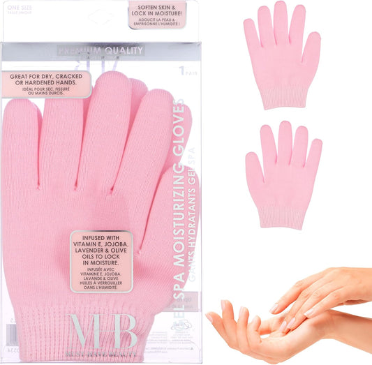 Gel Spa Moisturizing Gloves - 1 Pair Spa Gloves Infused with Essential Oils to Soften Skin & Lock in Moisture | Gel Gloves for Dry, Cracked Hands