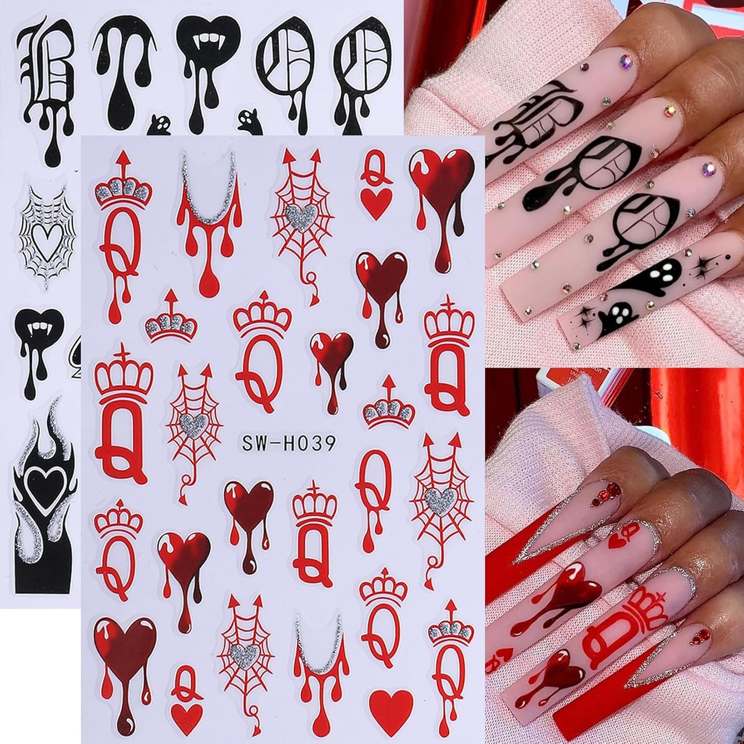 Halloween Stickers for Nails Art 12PCS 3D Cute Ghost Skull Nail Decals with Tweezers Self Adhesive Luminous Designs Acrylic Nails Supplies Bat Skeleton Spider Web Stickers for Women Girl DIY Decor