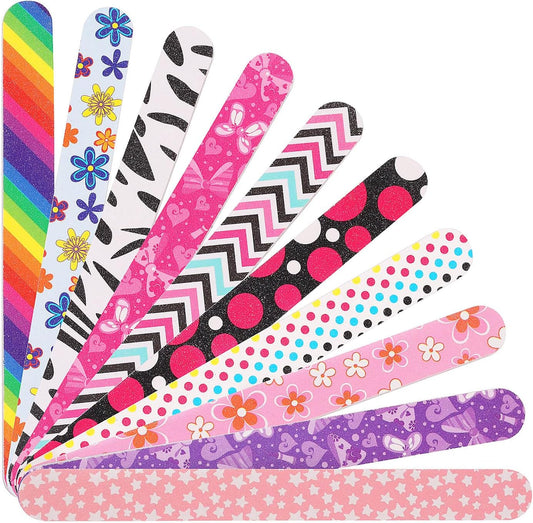 Professional Nail File, Colorful Double Sided120/180 Grit Emery Boards, Manicure Pedicure Tool and Nail Buffering Files, 10 Pack