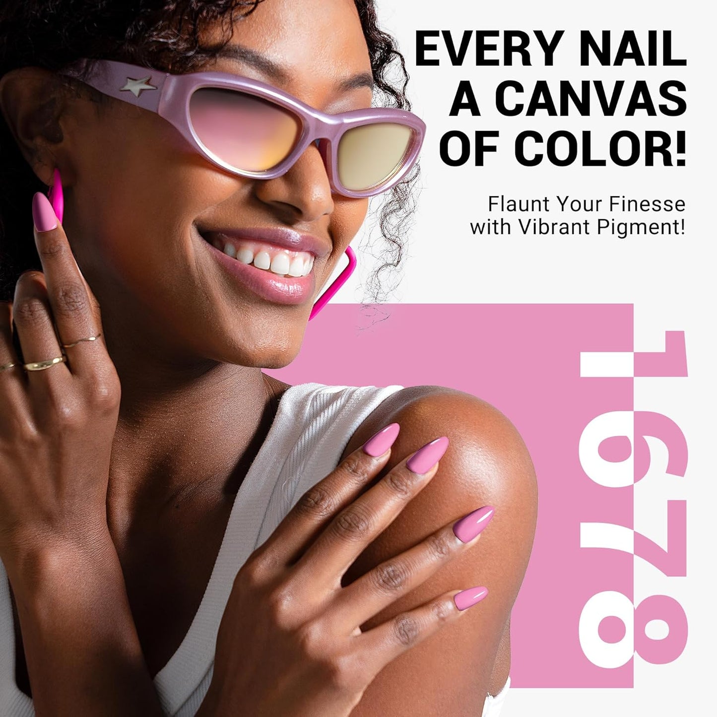 MelodySusie Thick Purple Pink Gel Nail Polish,0.5fl oz Rose Nails Soak Off UV LED Pretty Pink Gel Polish Gift for Women Nail Art Manicure Salon DIY Nail Design Decoration at Home-A1608