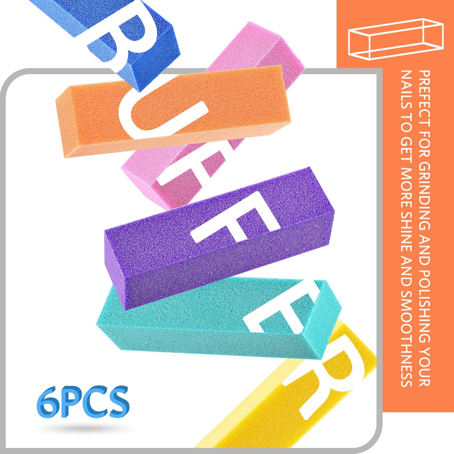 TsMADDTs Nail Files and Buffers, Professional Manicure Tools Kit Rectangular Art Care Buffer Block Tools 100 180 Grit 12PCS(Black)