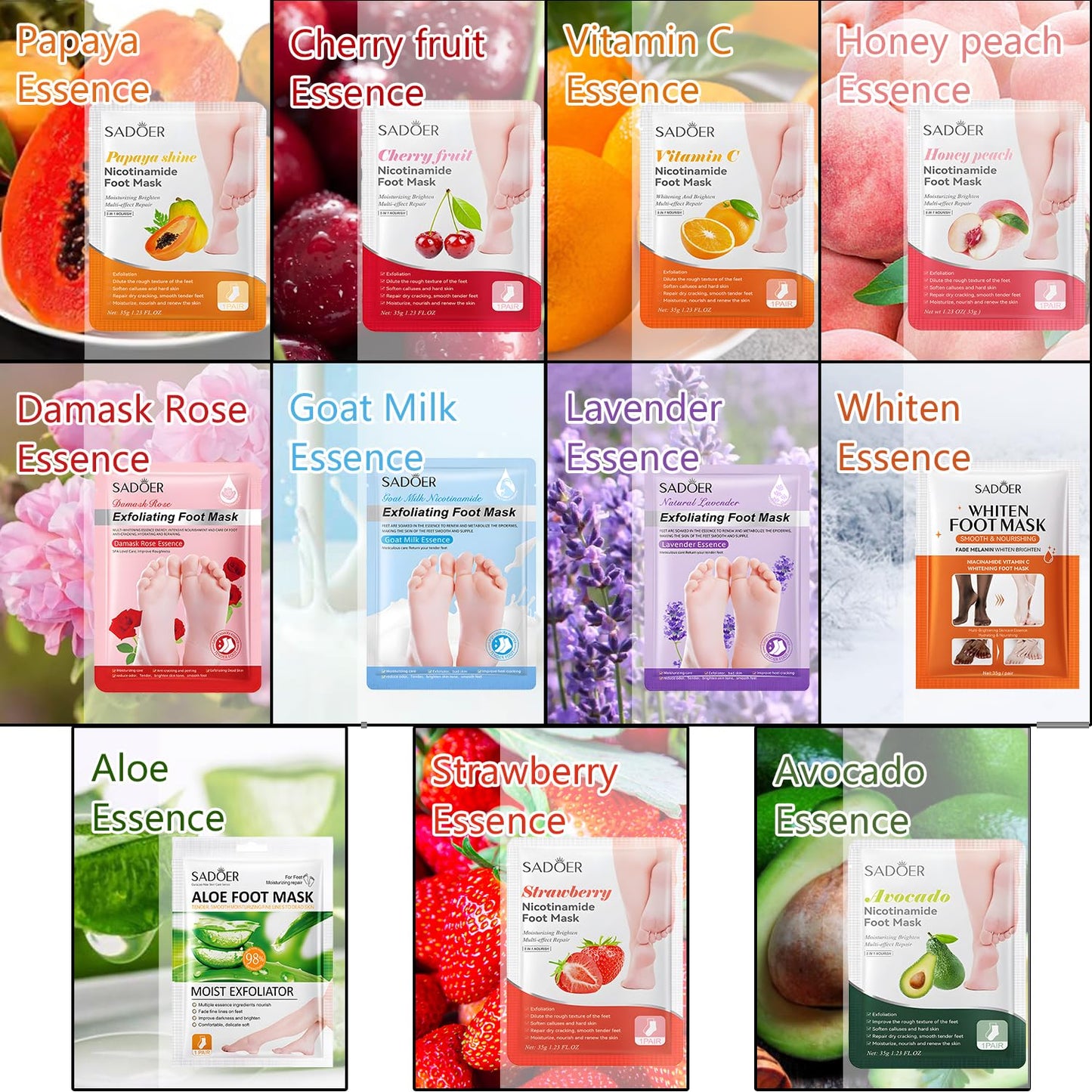 Foot Masks Moisturizing Socks - Moisturizes Tired, Dry & Cracked Feet, Exfoliating Hydrating Foot Mask - Dry Skin Solution - Moisturizing Foot Treatment- All Skin Types - 11Pairs