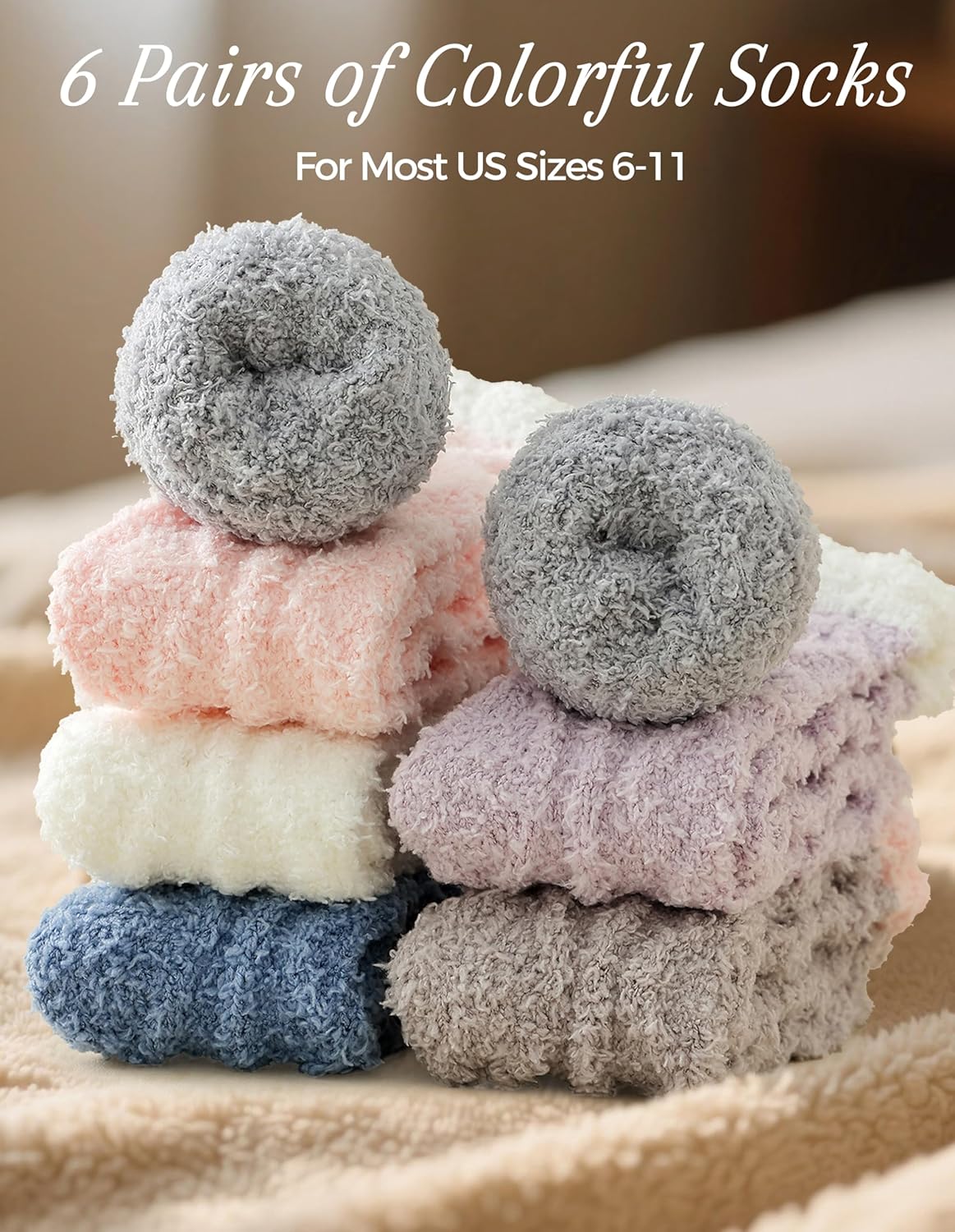 TEHOOK Warm & Cozy Gifts for Women, Stocking Stuufers, Fluffy Fuzzy Plush Sleeping Slipper Socks - Soft Warm Fabric