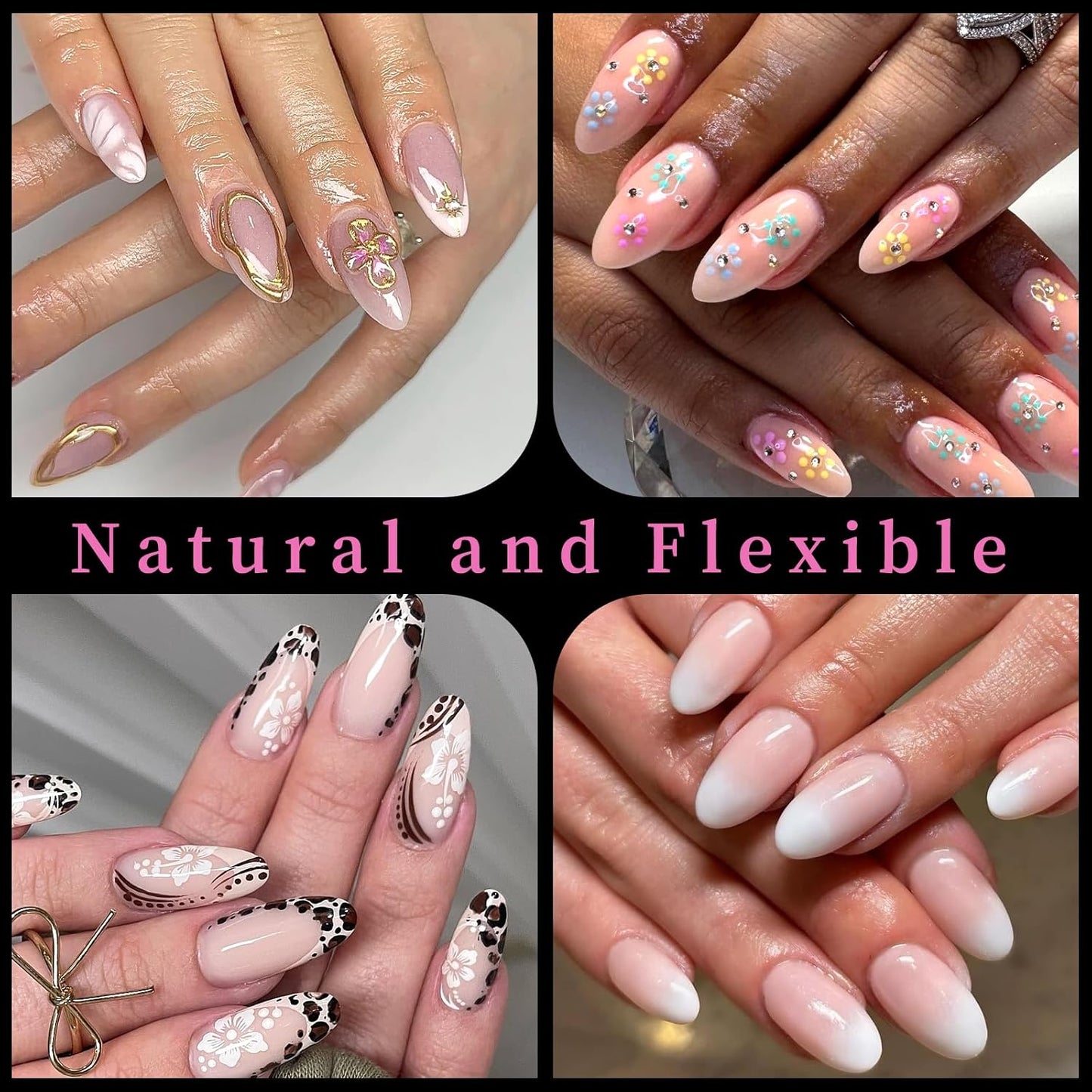 AddFavor Medium Oval Gel Nail Tips, 600pcs Round Acrylic Nail Tips Full Cover Clear Press on Nails False Tips for Nail Extension, 12 Sizes Fake Nails