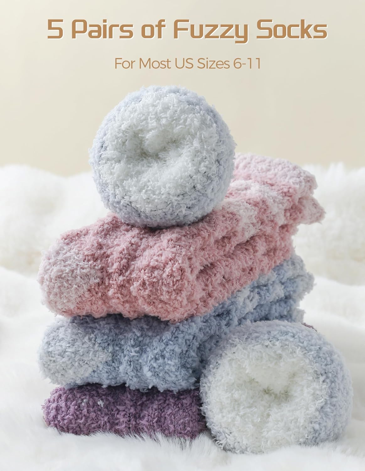 TEHOOK Warm & Cozy Gifts for Women, Stocking Stuufers, Fluffy Fuzzy Plush Sleeping Slipper Socks - Soft Warm Fabric