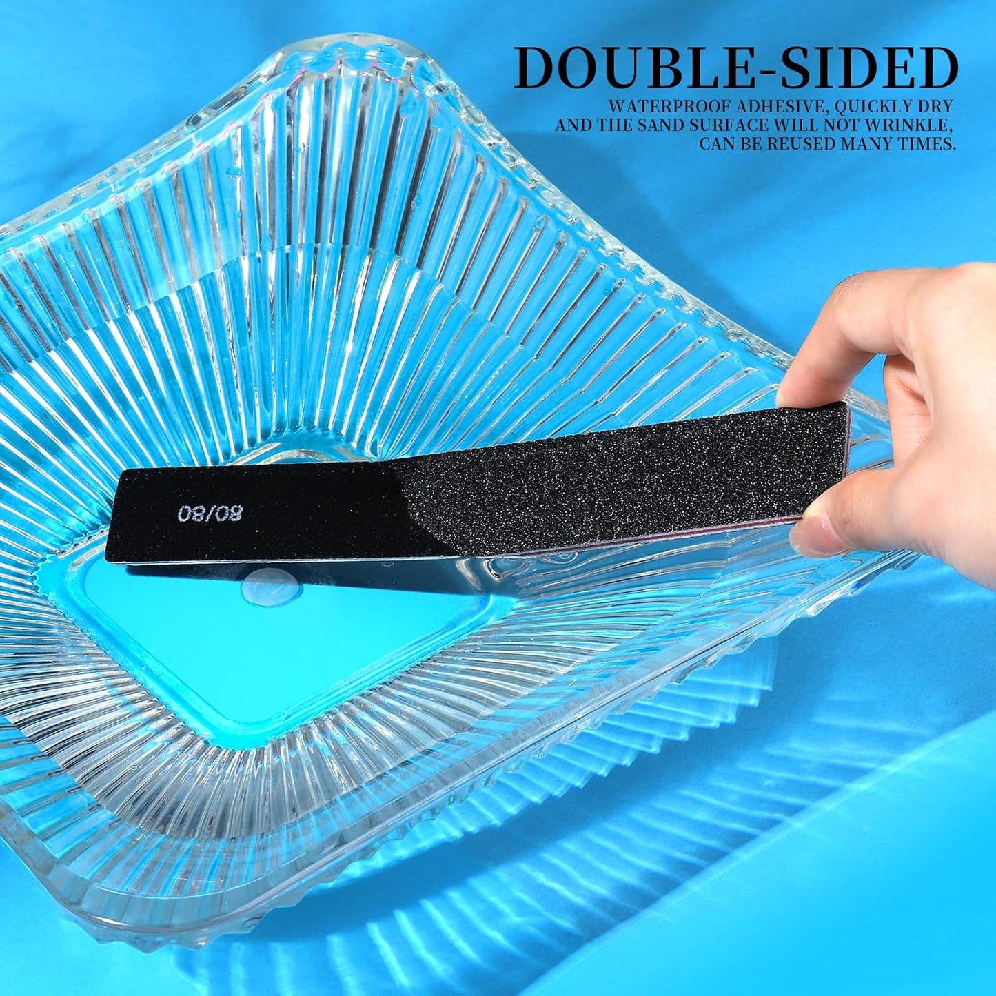 FANDAMEI 24PCS 80/80 Grit Nail File, Nail Files Kit, Double Sided Emery Boards for Nails, Professional Nail File for Natural Acrylic Nails, Rectangular Manicure Nail Files Set, Coarse Grit 80/80