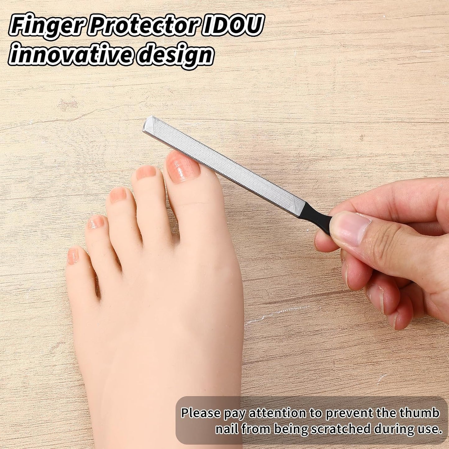 Toe Nail Files for Thick Nails Stainless Steel Double-Sided Professional Nail Dresser for Men Seniors Dogs 4 Pieces Set
