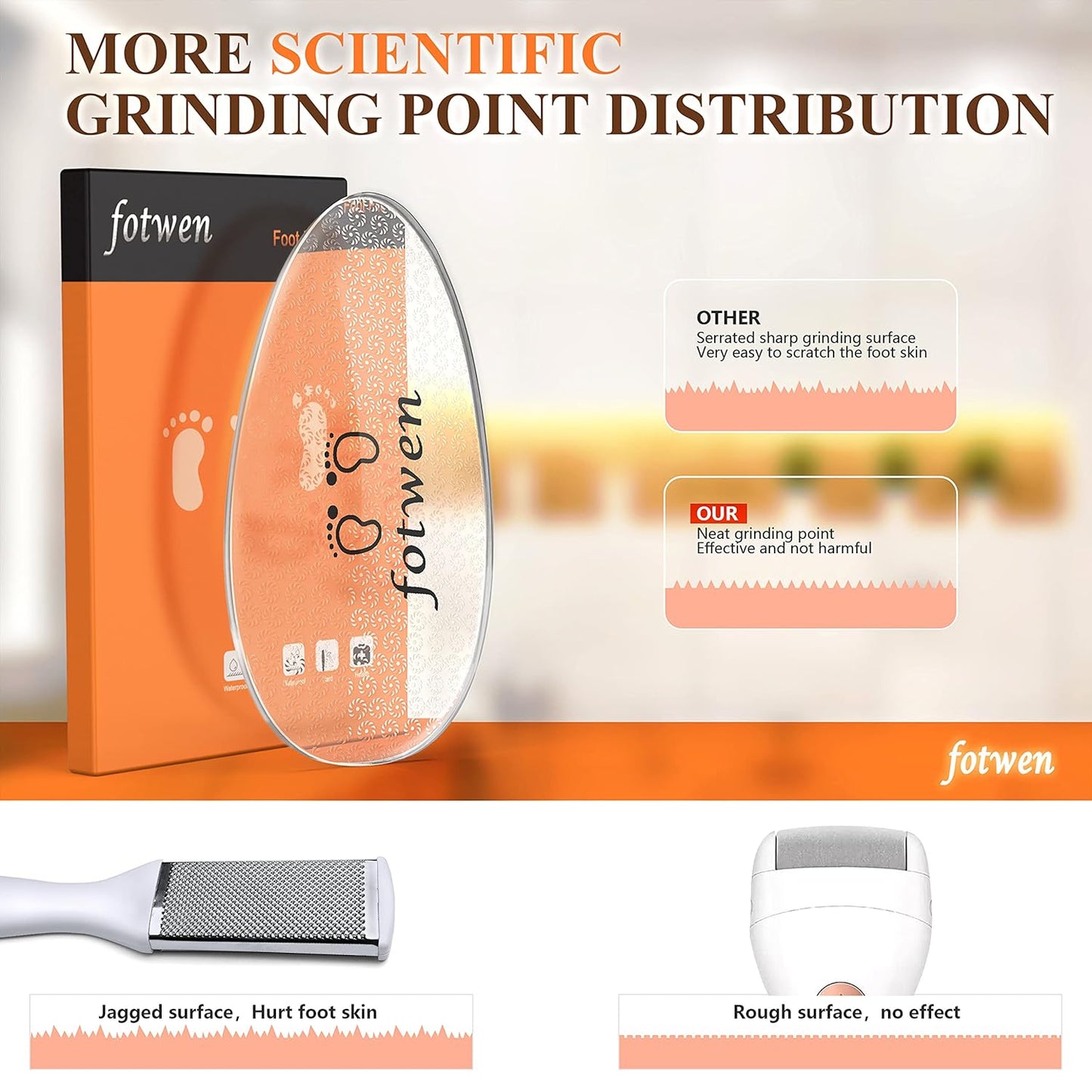 Updated 2025 Nano Foot Scrubber Callus Remover, Foot Care Pedicure Tool, fotwen Foot File with Nano-Level Grinding Points, Great for Dead Skin Removal, Cracking, Wet and Dry Feet…