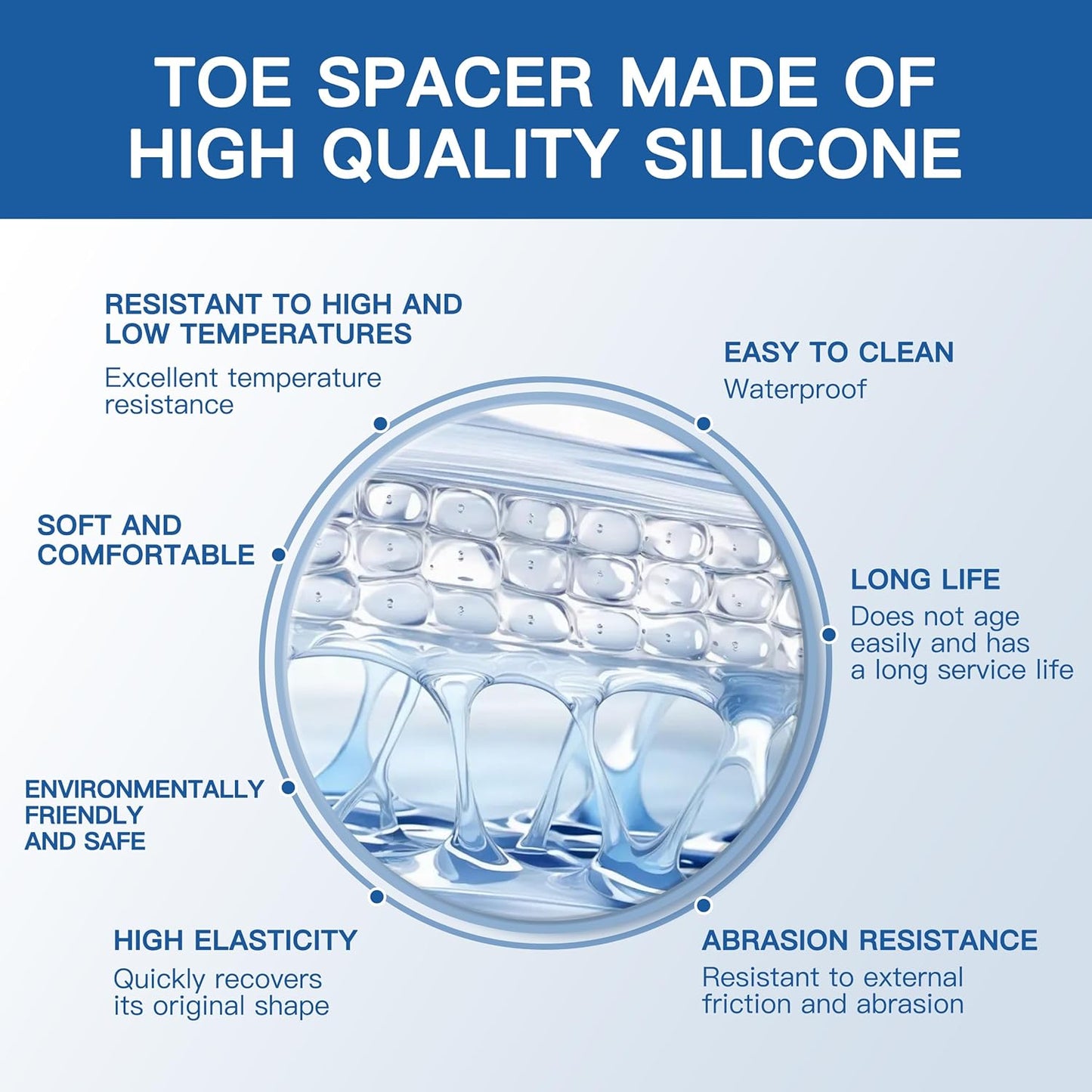 Silicone Toe Separators For Women Men 2pcs Big Toe Straightener Pads Bunion Corrector Protector Relieve Foot Pain Toes Overlapping Breathable Soft Day/Night