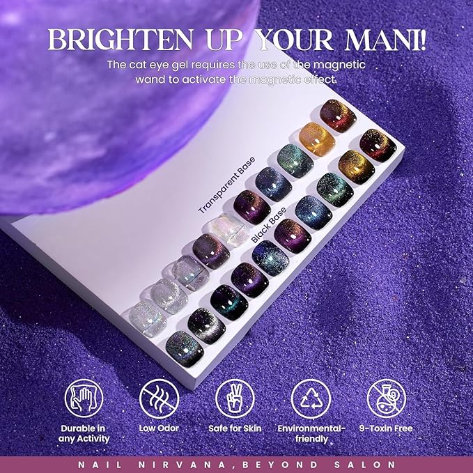 Beetles Halloween Gel Nail Polish - 39 Pcs Jelly Nail Set Glitter Changing Nail Polish Kit Treasure Box Collection with 3Pcs Base Matte and Glossy Top Soak Off Nails