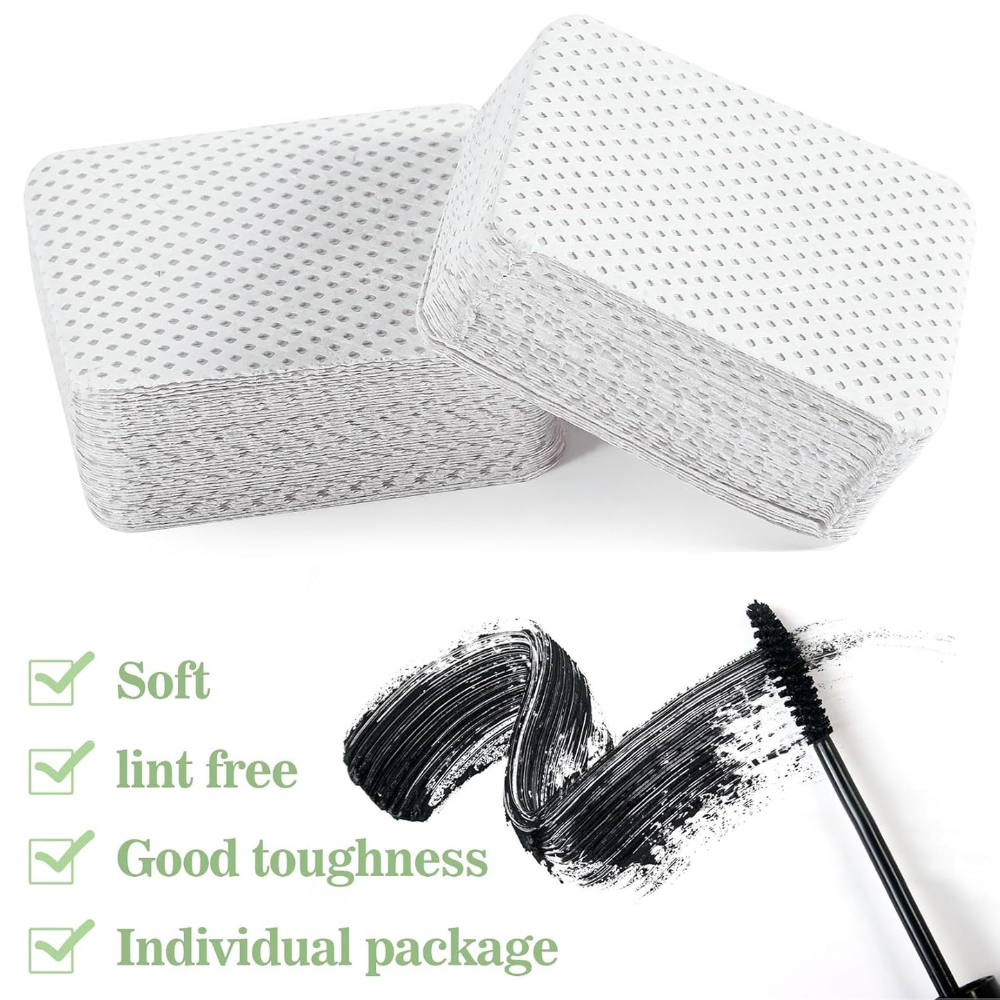 MAQIHAN 600 Lint Free Nail Wipes - White Nail Polish Remover Wipe Lint Free Pads for Gel Nails No Lint Nail Glue Wipes Eyelash Extensions Toallitas para Uñas Sin Pelusa Nail Supplies