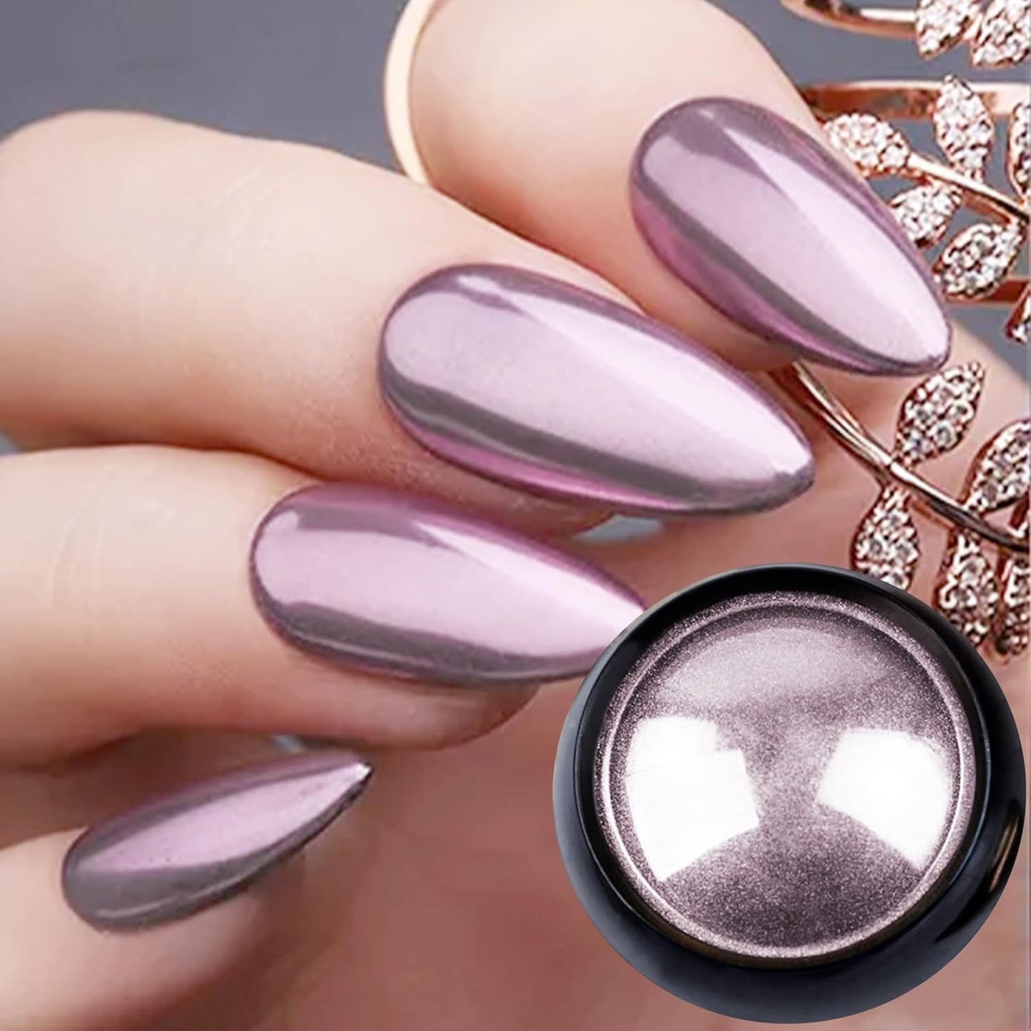 Chrome Powder for Nails,6Colors Fairy Chrome Powder Kit Mirror Luster Effect Charm Chrome PowderS for Gel Nails,Aurora ChromeS Nail Powder for Nail Art,Chrome PowderS for Acrylic Nails