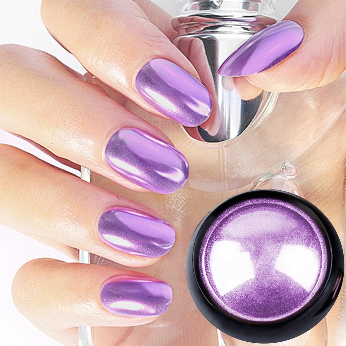Chrome Nails Powder,6Colors Aurora Nail Powder Mirror Luster Charm Effect Chrome Nail Powder Kit,fairy chrome powder nails,chrome powder for gel nails,Chrome Powder for Acrylic Nails