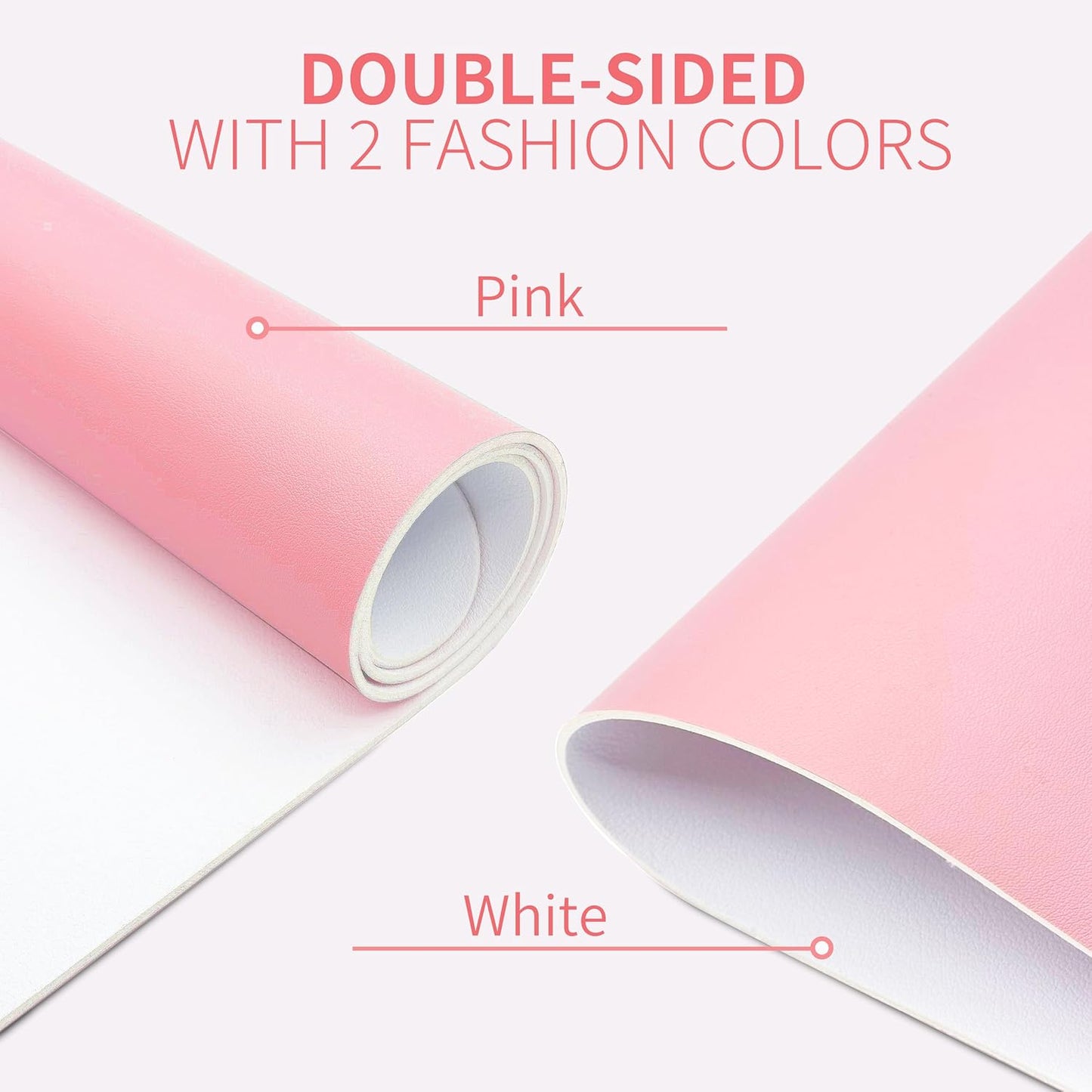 Double-sided Nail Table Mat for Nail tech - Soft Microfiber PU Leather Nail Desk Mat - Foldable Nail Art Table Mat Acetone Resistant for Nails Salon Home (Pink & White) (Mat Only)
