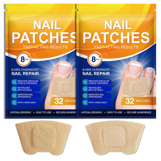 Toenail Treatment Extra Strength-8-Hrs Overnight Nail Repair,ingrown toenail treatment,Strengthens Brittle Nails,Improves Texture & Thickening Hypoallergenic Easy (64 Patch)