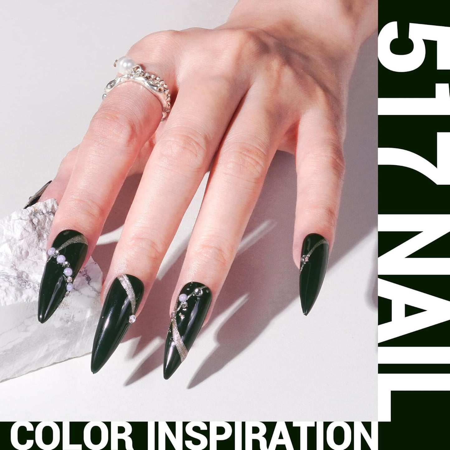 MelodySusie Thick Black Gel Nail Polish, 0.5fl oz Dark Green Nail Polish Soak Off UV LED Blackish Green Gel Polish Gift for Women Nail Art Manicure Salon DIY Nail Design Decoration at Home-517