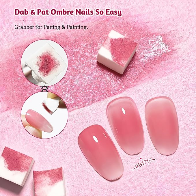 JODSONE 9 Colors ombre nails gradient gel Blush Effect Gel Nail Polish Set Painting Nail Art Design Gel for Nail Salon