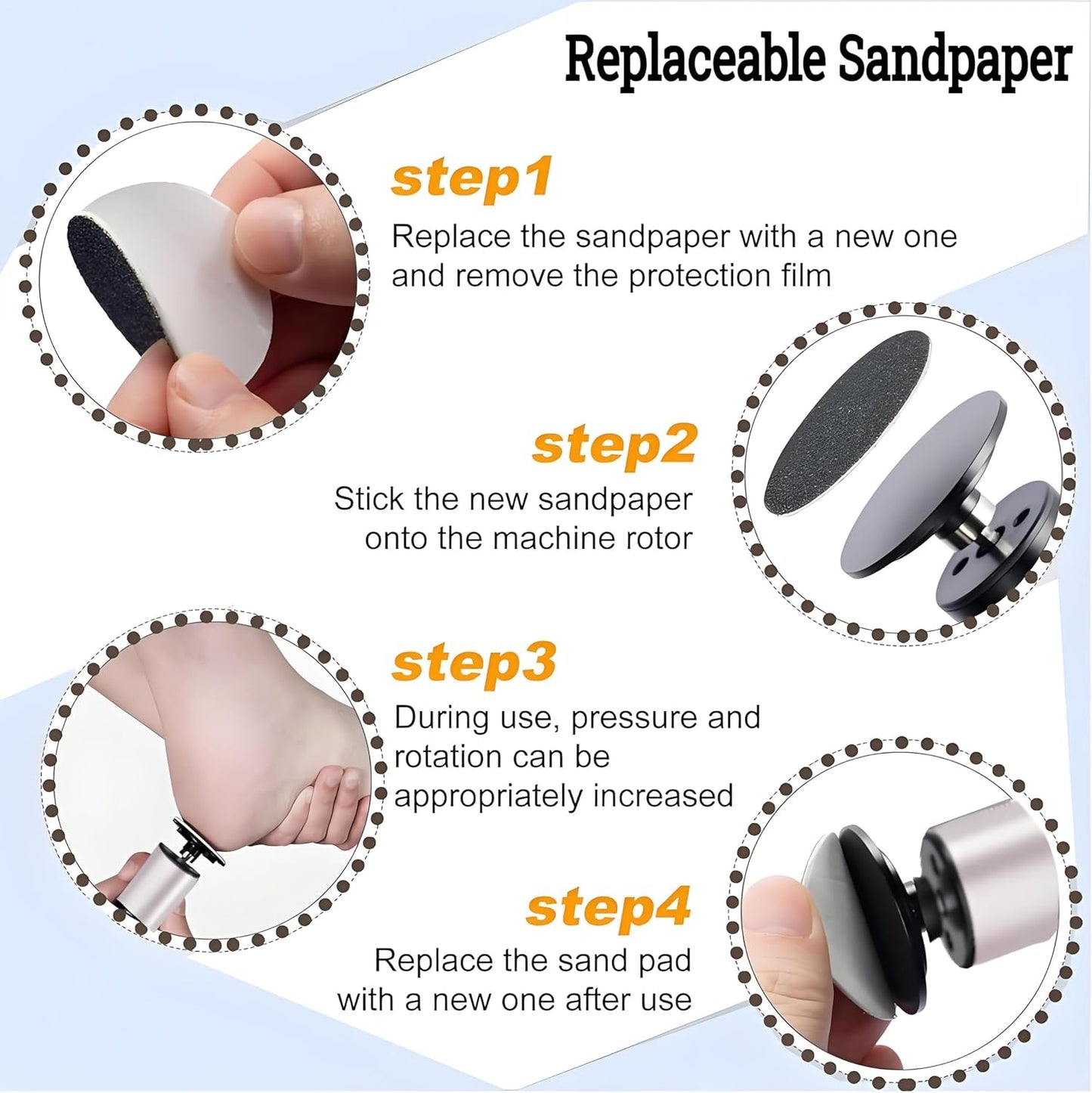 Foldable Electric Foot Callus Remover, Foot Files, 9-Speed Foot Sander Pedicure Tools for Feet Dead Skin with Sandpaper Disk and Nail Care（Rose Gold）