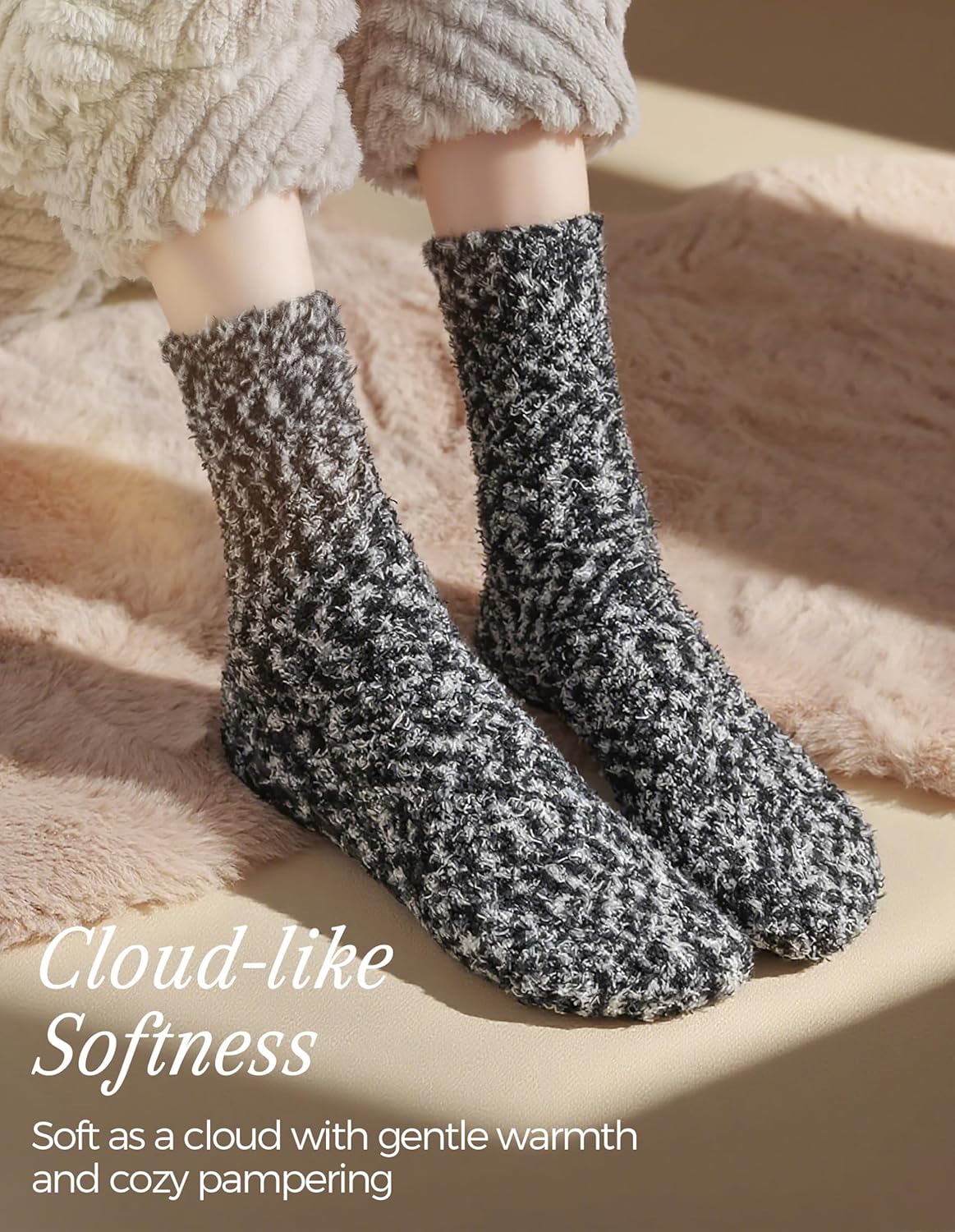 TEHOOK Warm & Cozy Gifts for Women, Stocking Stuufers, Fluffy Fuzzy Plush Sleeping Slipper Socks - Soft Warm Fabric