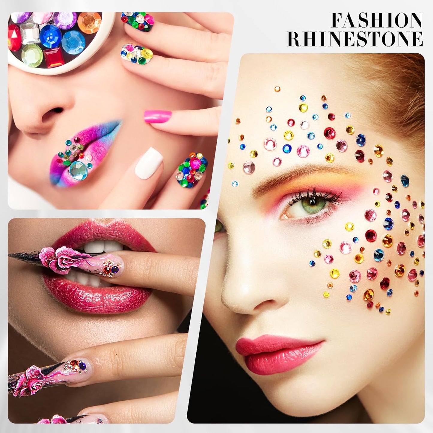 Novani 3000 Pieces Flatback Rhinestones Glass Round Gems AB Crystals for Nail Art DIY Crafts Clothes Shoes,SS10,2.7-2.9mm