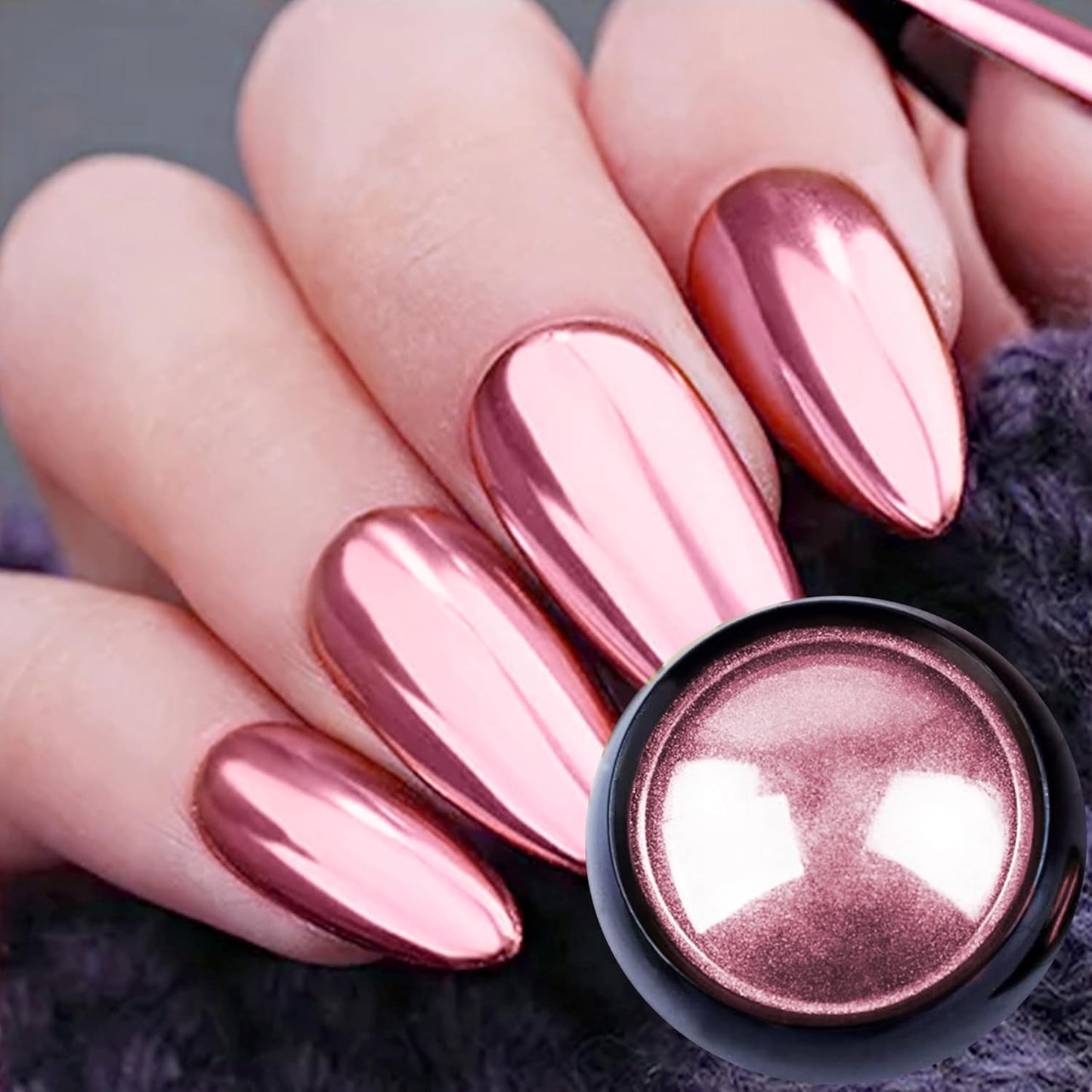 Chrome Nail Powder Kit,6Colors Chrome Nail Powder,Aurora Fairy Chrome Powder Kit for Gel Polish Nail Art Decoration,Luster Mirror Glitter Effect,Chrome Powder for Acrylic Nails