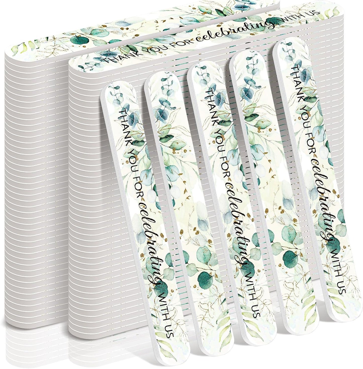 50 Pcs Wedding Bridal Shower Party Favors Bulk Nail Files Emery Boards for Guests Bridesmaid Bachelorette Party Favors Thank You for Celebrating with Us Game Prizes Gifts Bags Stuffers