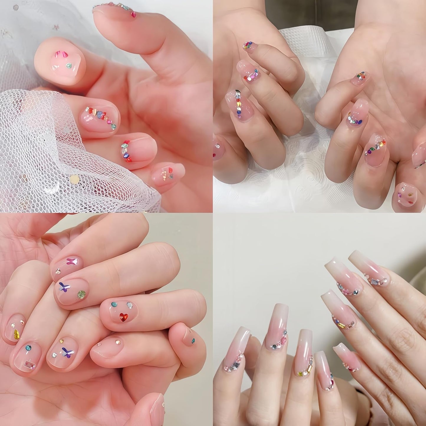 5000PCS Colorful Mini Rhinestones Nail Charms Multi Shape Crystal Flat Back Nail Gems 3D Kawaii Mini Moon Heart Star Flower Nail Diamonds Geometric Acrylic Nail Crafts for Women Girls Nail Supplies