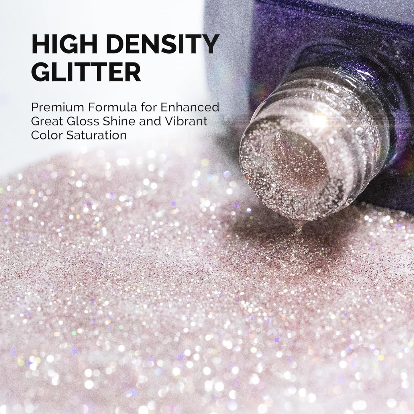 MelodySusie Galaliver Glitter Gel Nail Polish, 15ML Sparkly Shimmer Gel Polish Soak Off UV LED Cured Long Lasting Gift for Women DIY Nail Design Nail Art Manicure Bright Pink X04