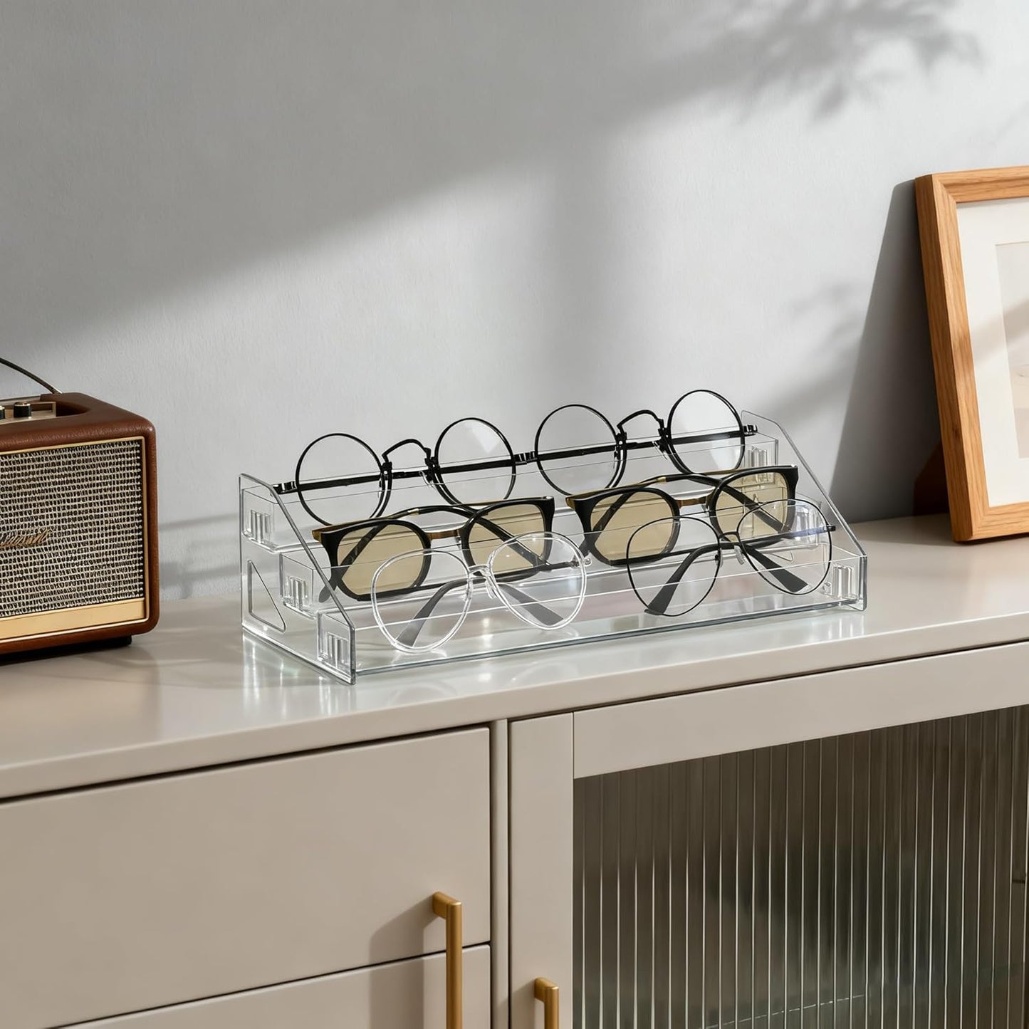 Sunglasses Organizer - Clear Eyeglasses Display - Eyeglasses Storage - Essential Oils Holder(3 Layer)
