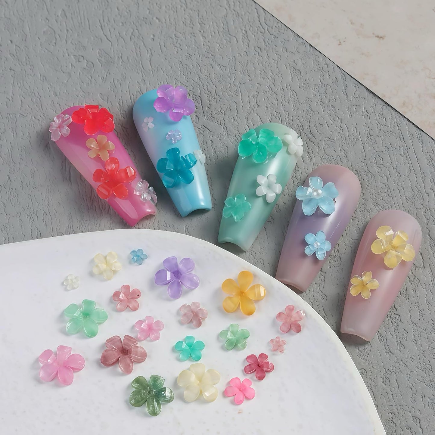 2 Pcs Flower Silicone Nail Art Molds for Women Resin Nail Design
