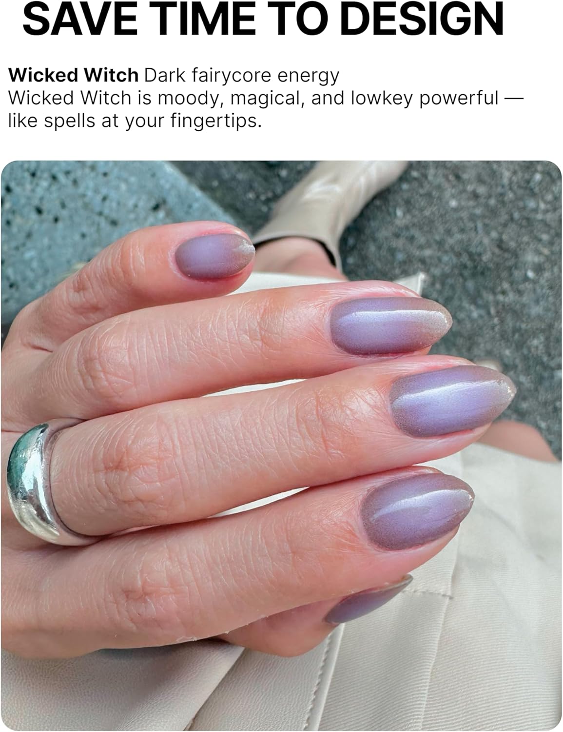 UUUUUU Semi Cured Gel Nail Strips | Salon-Quality | UV Free Gel Nail Wraps for Women | Easy Peel&Stick | Long-Lasting up to 14 Days | 28 Strips Set+File & Wipes | Gift-Ready(UGN128 Wicked Witch)