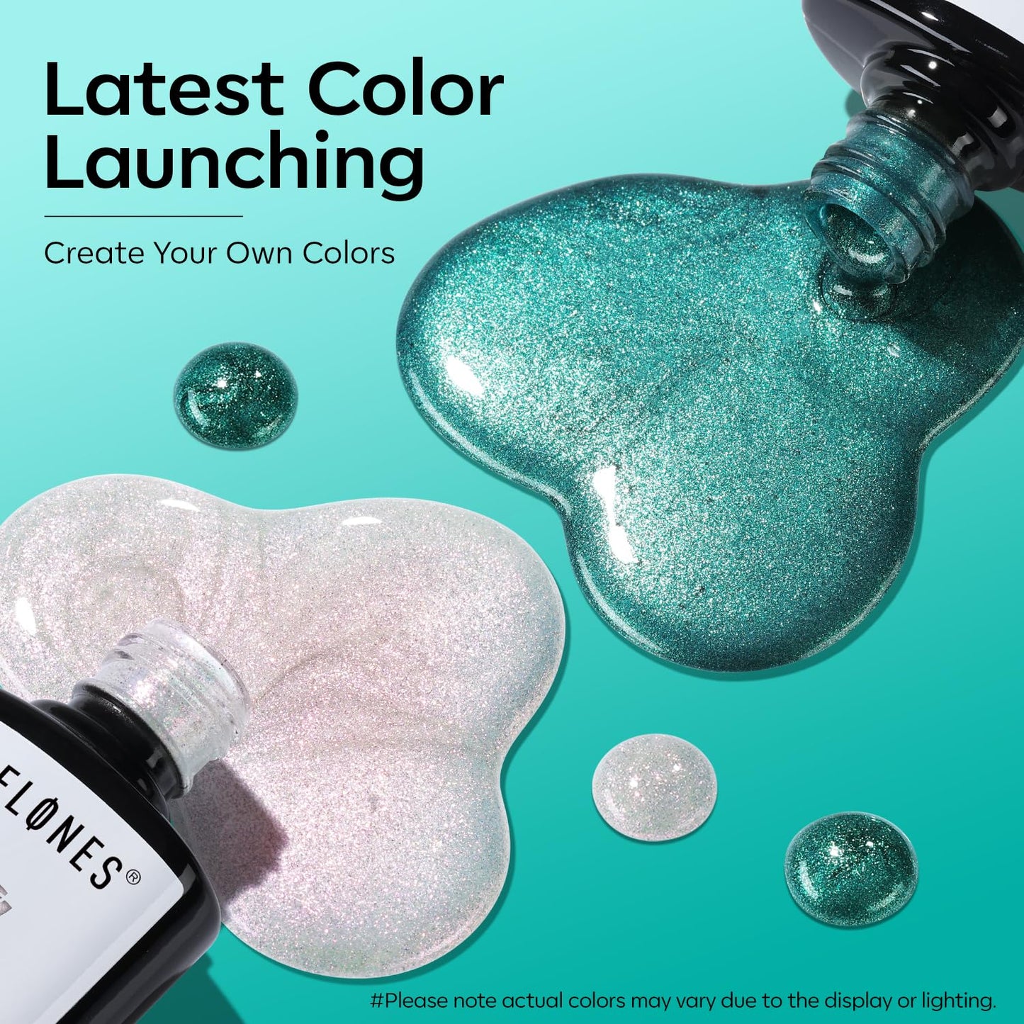 modelones Gel Nail Polish Set 2 PCS 15ML White Green Cat Eye Glitter Holographic Shimmer Nail Polish With Magnet Soak Off Led Manicure Art DIY Salon Gift For Women Girl