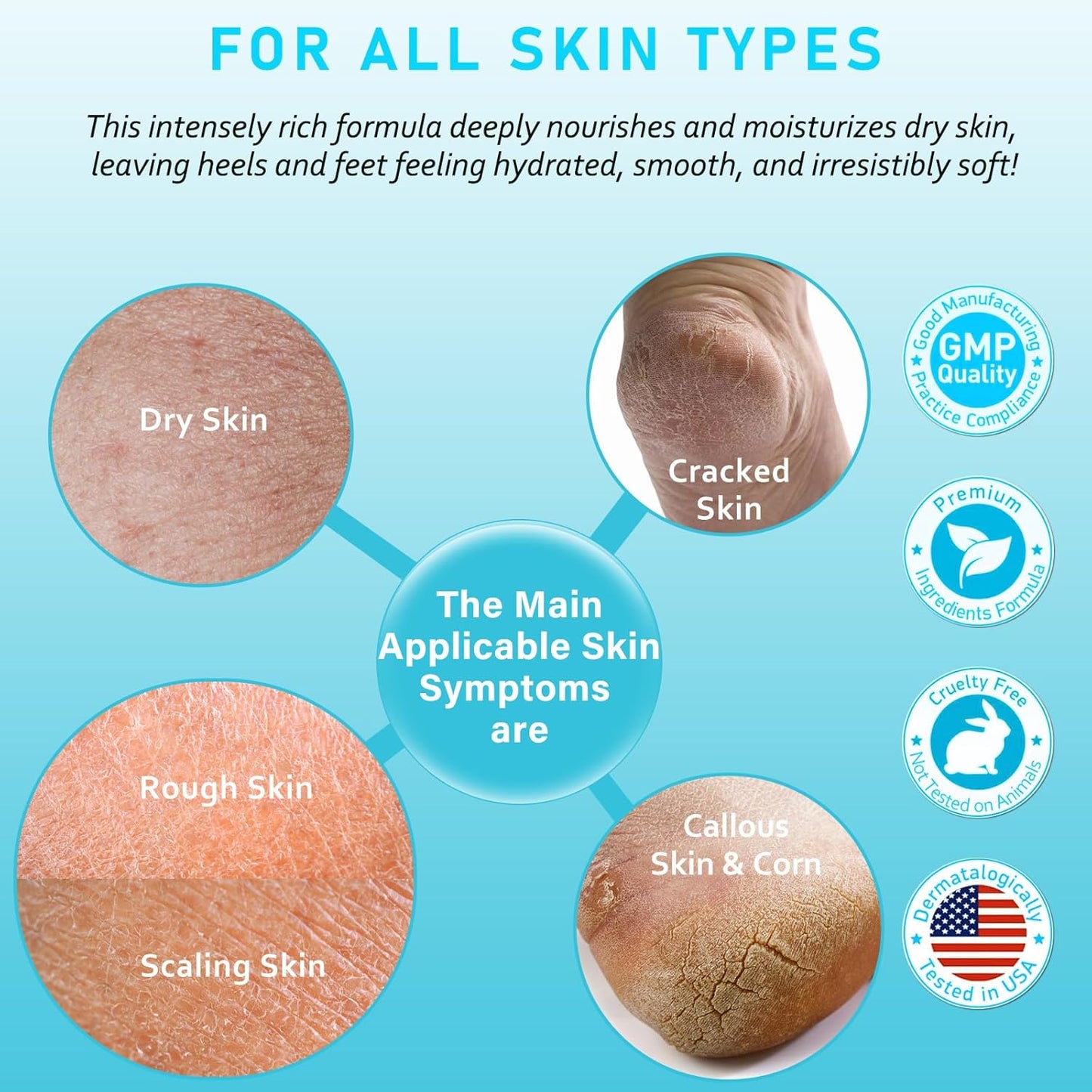 Urea Cream 40 Percent For Feet Maximum Strength - plus Salicylic Acid 2% Foot Cream For Dry Cracked Heels Feet Knees - Dead Skin Cuticle Callus Remover Toenail Softener - Lightly Camellia Scent