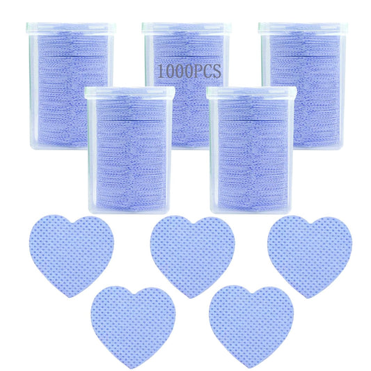 1000 PCS Lint Free Nail Wipes,Nail Polish Remover Wipes for Lash Extension Supplies,Lint-Free Lash Glue Wipes Pads Eyelash Extension Nails Wipes for Nail Polish Remover,Lash Glue Cleaning Pads, Blue