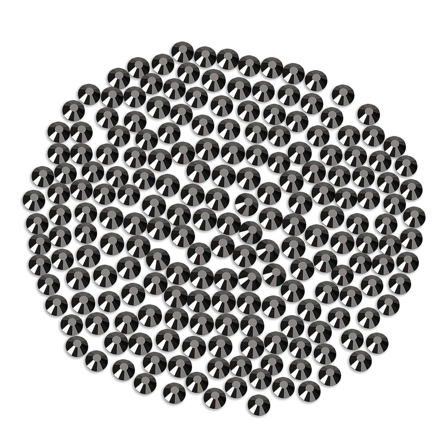 Novani Rhinestones Flatback Rhinestones Glass Gems Stones Jewels Round Gemstones Non-Hotfix Crystal for Crafts,SS20,1440 Pieces,Hematite Black