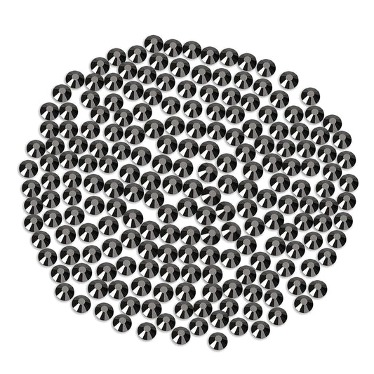Novani Rhinestones Flatback Rhinestones Glass Gems Stones Jewels Round Gemstones Non-Hotfix Crystal for Crafts,SS20,1440 Pieces,Hematite Black