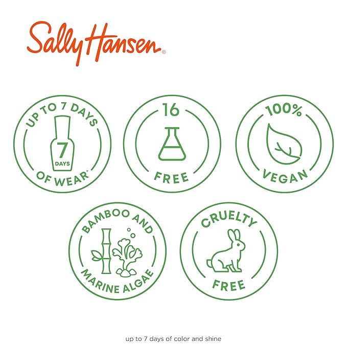 Sally Hansen Nail Treatment Good. Kind. Pure Nail Polish No Chip® Acrylic Top Coat | Long-Lasting Nail Protection | Strengthens & Seals Color |Plant-Based, Vegan, 16-Free Formula