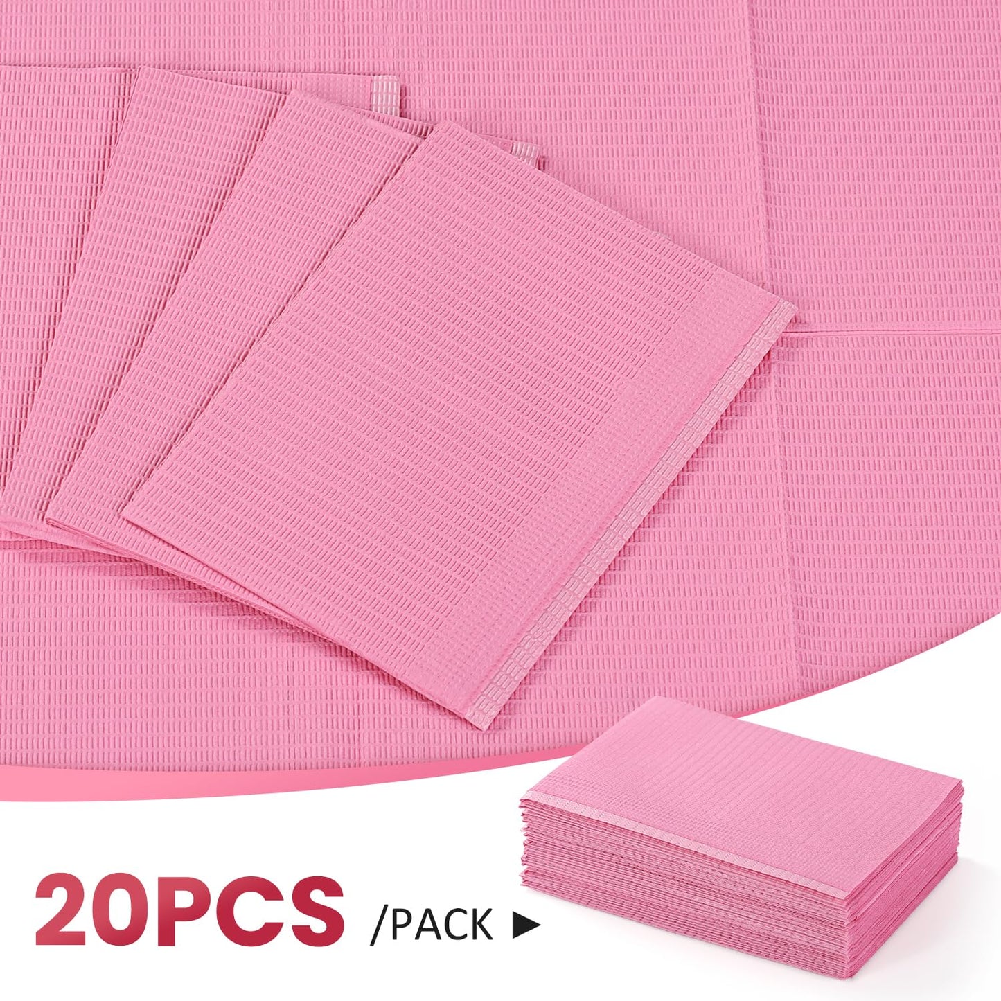 Etercycle Disposable Nail Mats - 50Pcs Fordable Nail Art Table Mats for Table Acrylic Nail Practice Sheet, 3 Ply Waterproof 13" X 18" Clean Pads Nail Art Accessories (Pink)