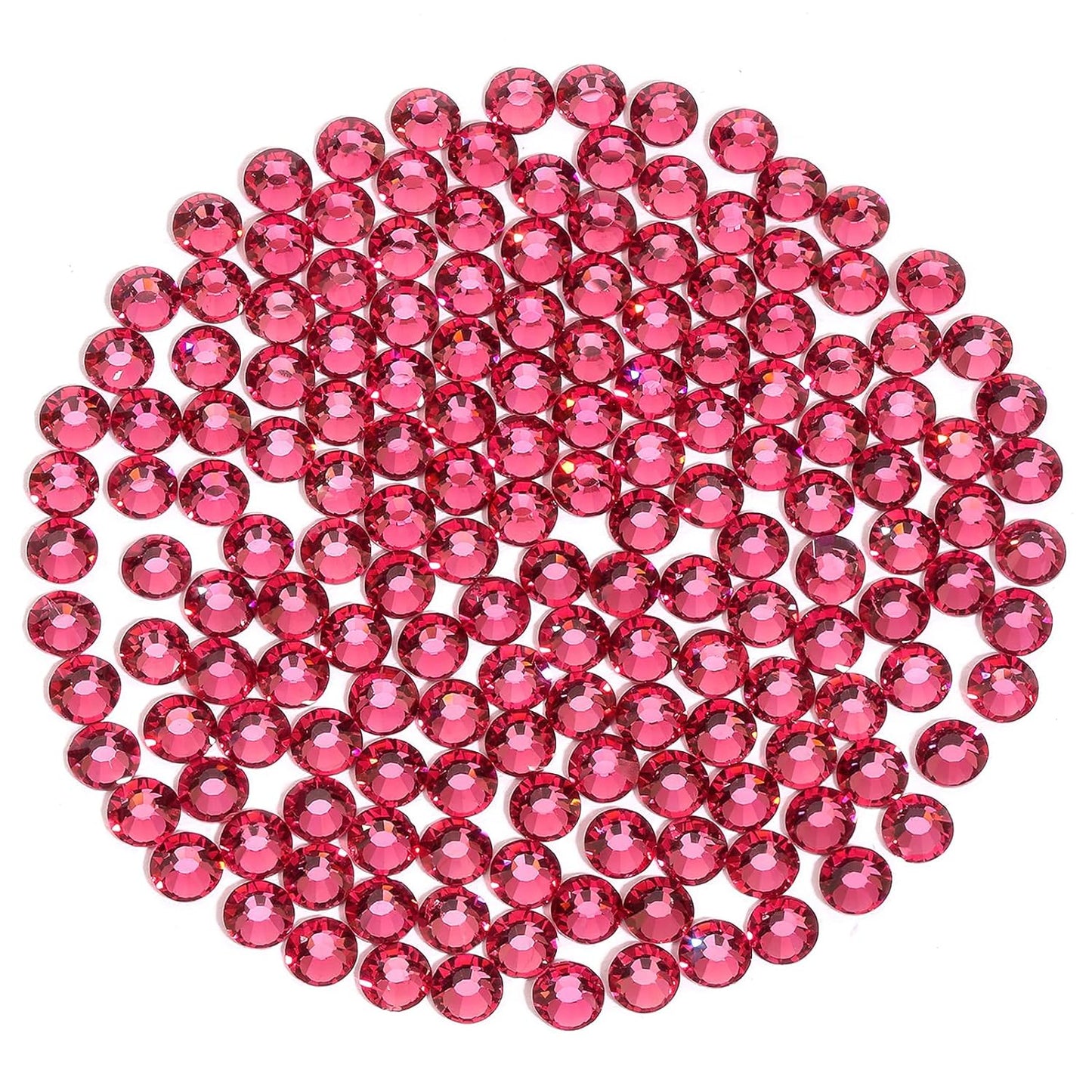 Non Hotfix Flatback Rhinestones for Crafts, Glass Nail Gems, Crystals for Makeup Bags, Shoes Decoration DIY (SS30, 288pcs, Rose)