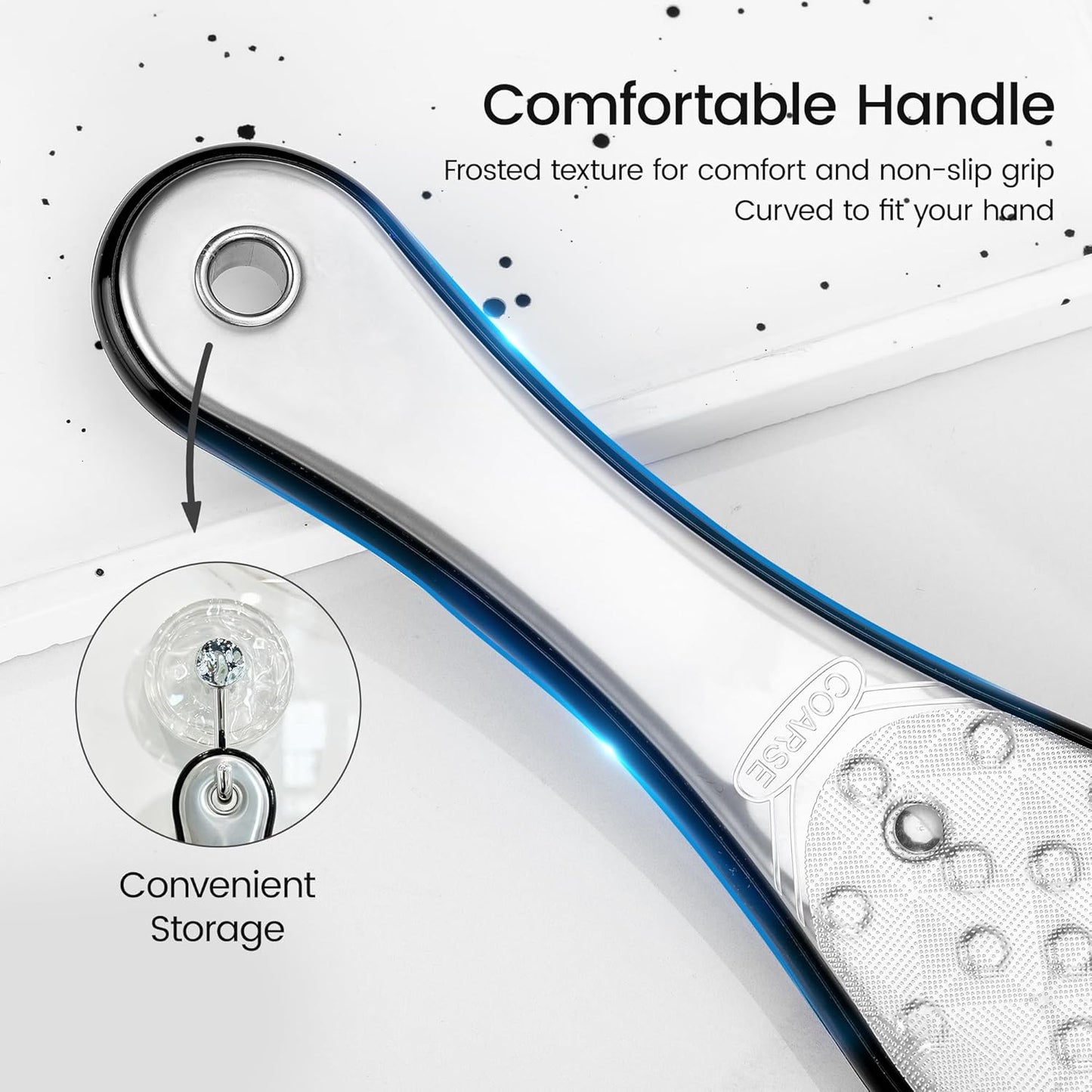 YTD likomey Stainless Steels Foot File,1 Pcs One Piece Molding Coarse Fine Double Sided Super Durable Foot Scrubber,for Wet or Dry Feet Callus Dead Skin Hard Skin Pedicure Remover Tool