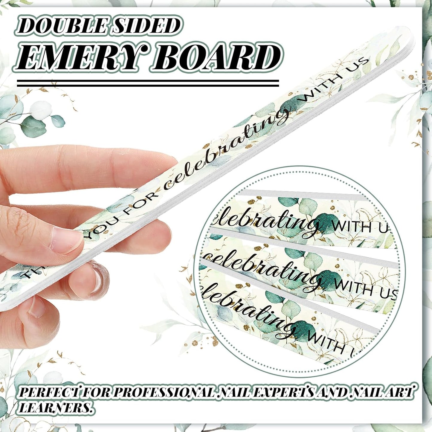 50 Pcs Wedding Bridal Shower Party Favors Bulk Nail Files Emery Boards for Guests Bridesmaid Bachelorette Party Favors Thank You for Celebrating with Us Game Prizes Gifts Bags Stuffers