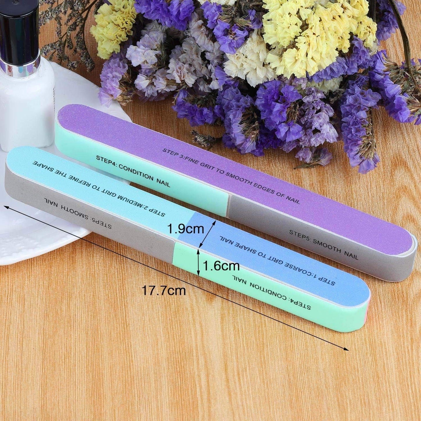 12 Pieces 7 Way Nail Files and Buffers, Professional Nail Buffing Files Buffing Block for Shaping, Contouring, Smoothing, Polishing, Shining Natural Nails (Pack of 2)