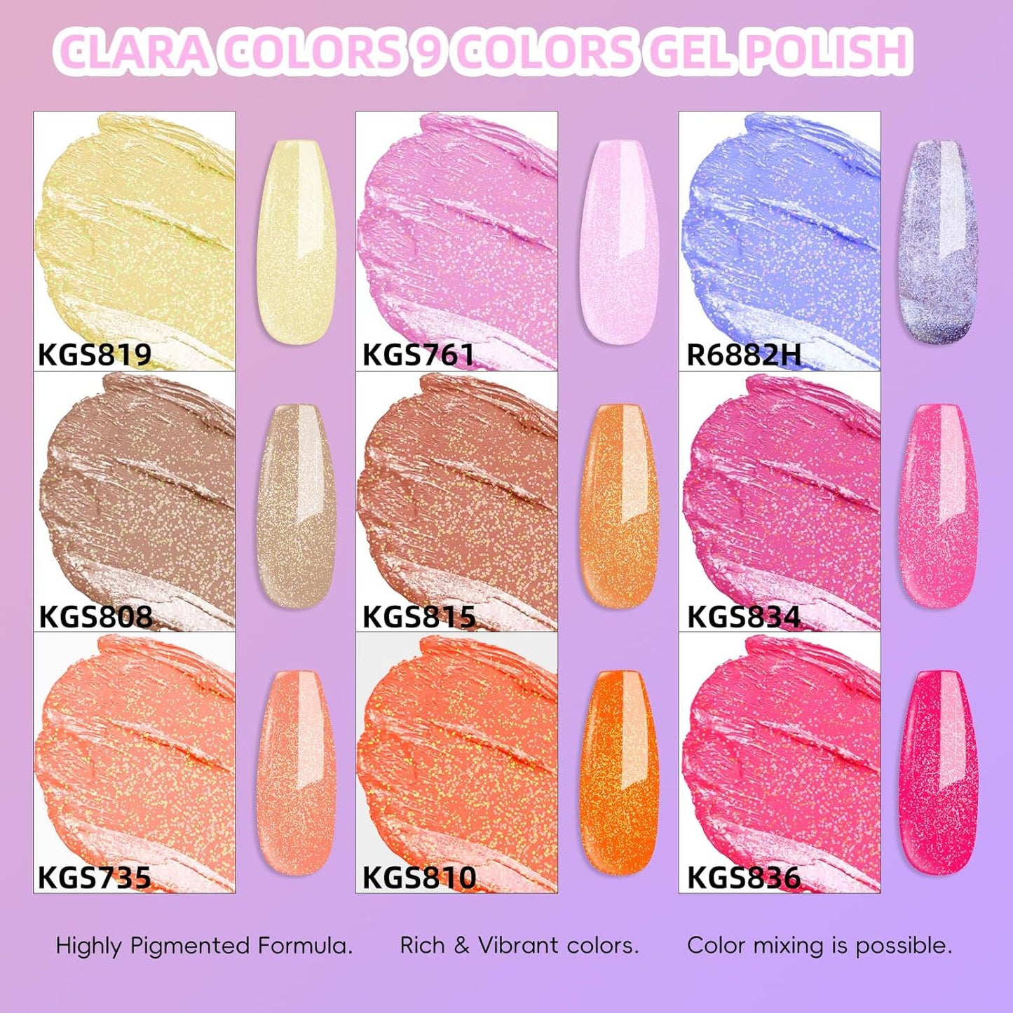 Solid Nail Art Paiting Gel Polish, 9 Colors Multi-Purpose Pink Purple Red Brown White Glitter Gradient Painting Gel French Flower Manicure DIY Nail Art Sponge Pat Paint Nail Polish Set